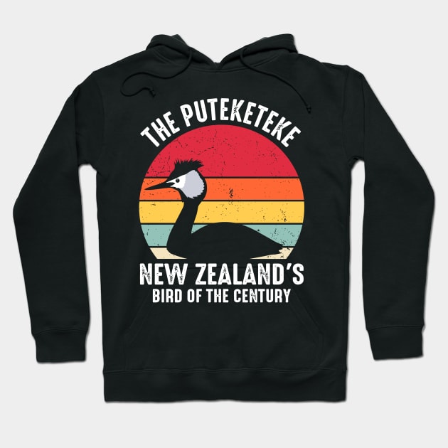 Funny Puteketeke New Zealand's Bird Of The Century Vintage Hoodie by rhazi mode plagget